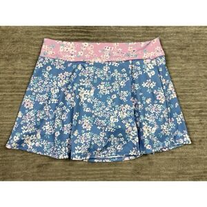 AS Revival Skorts Womens Large Blue Floral Pull On Polyester Blend Atleisure